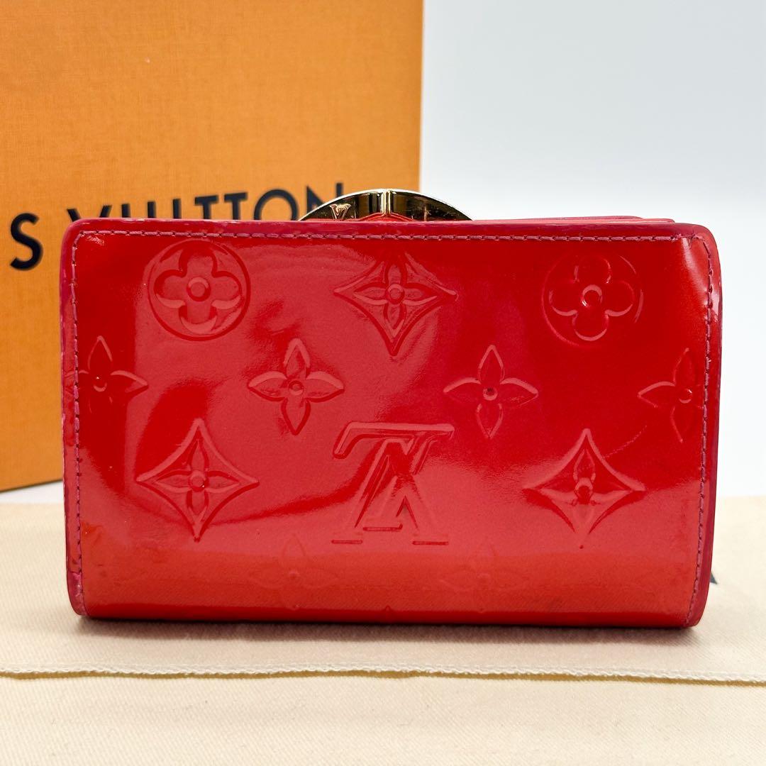 ルイヴィトン ポルトフォイユ ヴィエノワ ヴェルニ オレンジ がま口 二つ折り