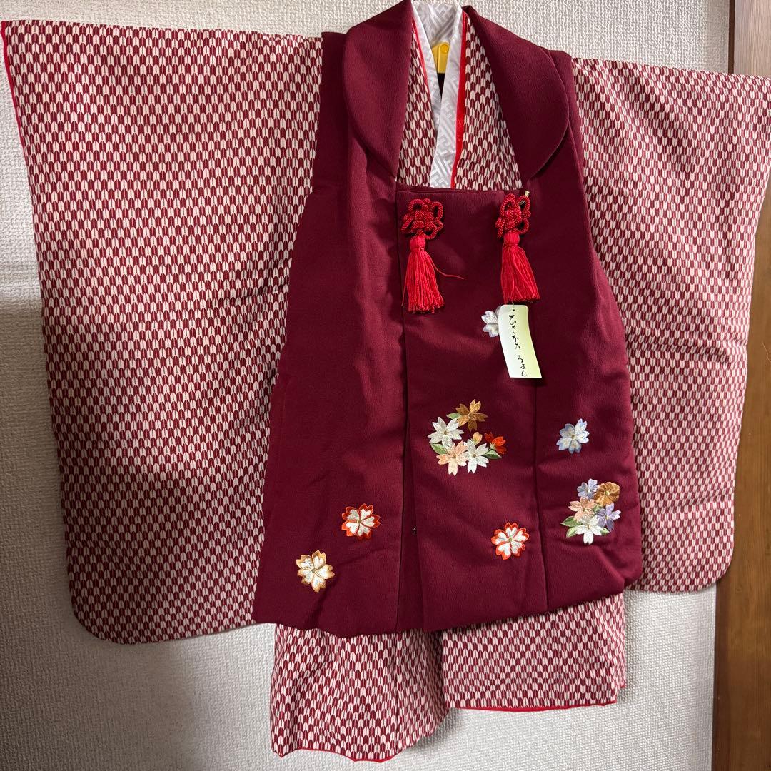 今だけお値引き！七五三 着物セット 昭和レトロ 3歳 被布コート　被布　ベレー帽