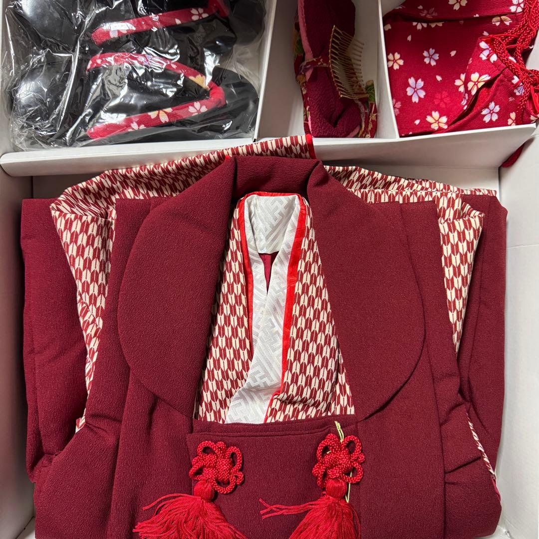 今だけお値引き！七五三 着物セット 昭和レトロ 3歳 被布コート　被布　ベレー帽