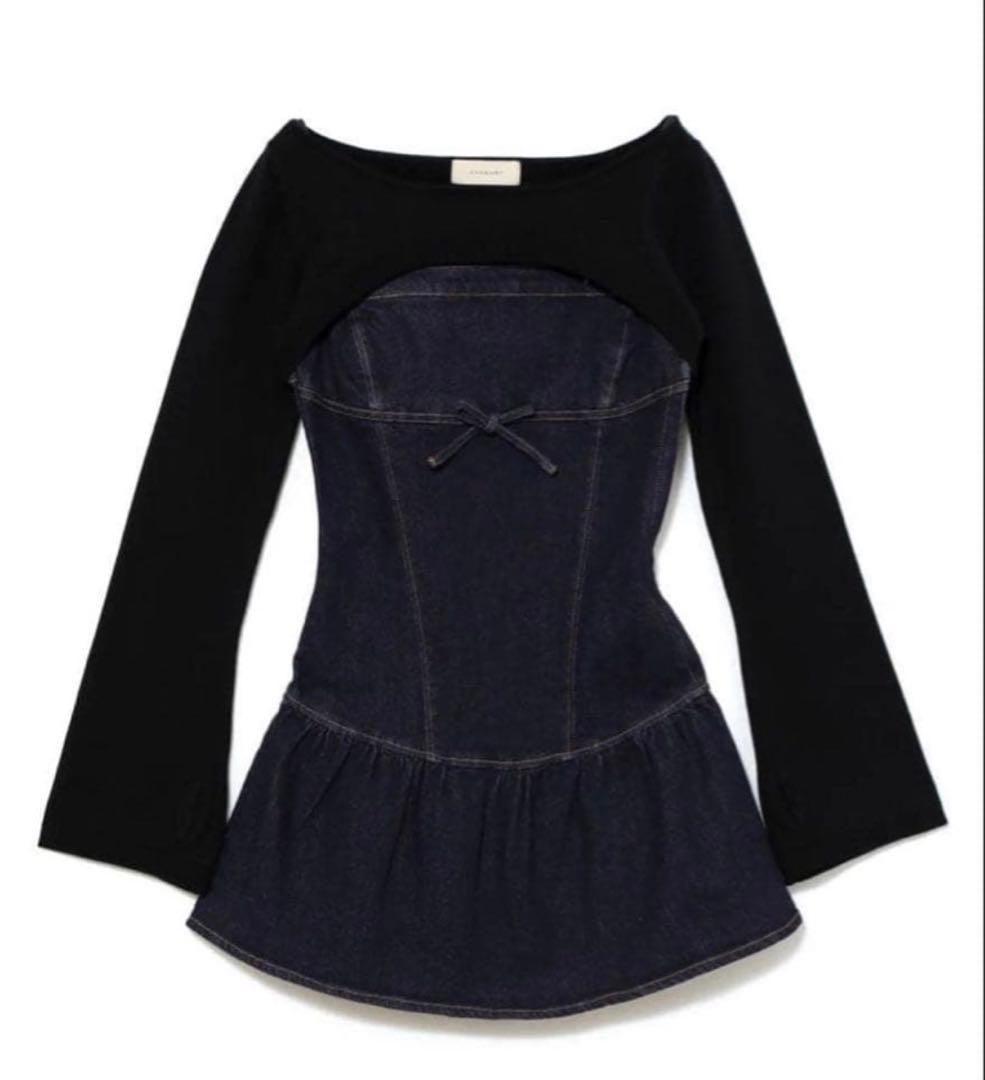 ワンピース Bonnie denim mini dress andmary