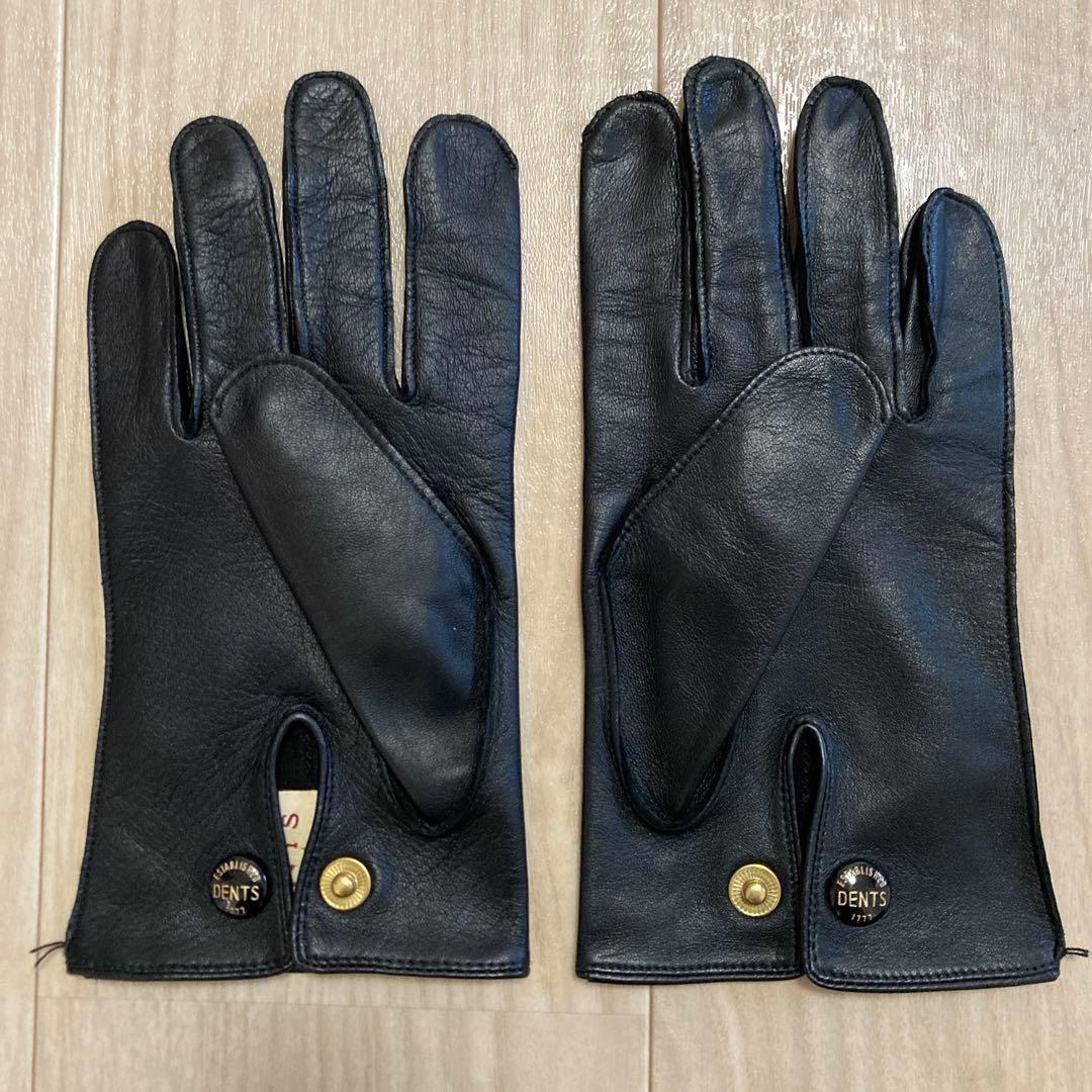 DENTS ブラック レザーグローブ　黒　7.5