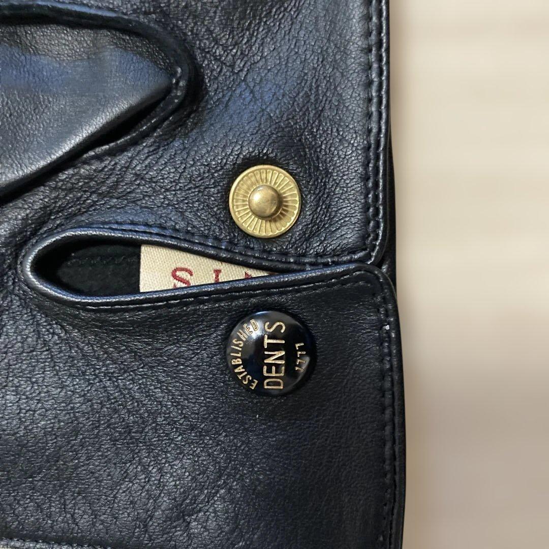 DENTS ブラック レザーグローブ　黒　7.5