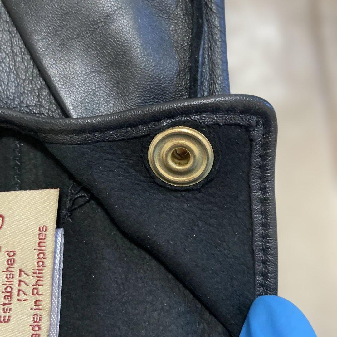 DENTS ブラック レザーグローブ　黒　7.5