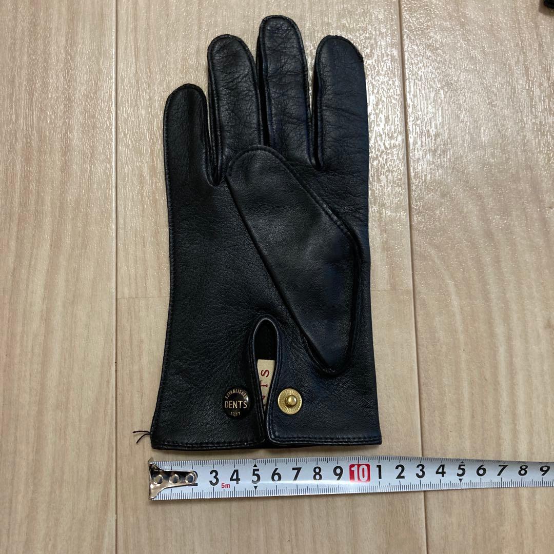 DENTS ブラック レザーグローブ　黒　7.5