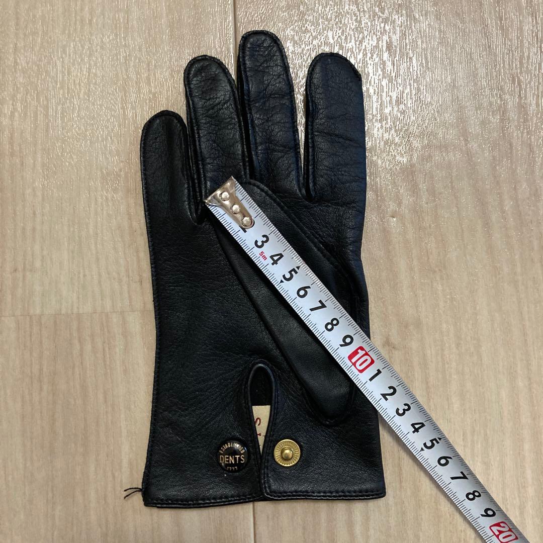 DENTS ブラック レザーグローブ　黒　7.5