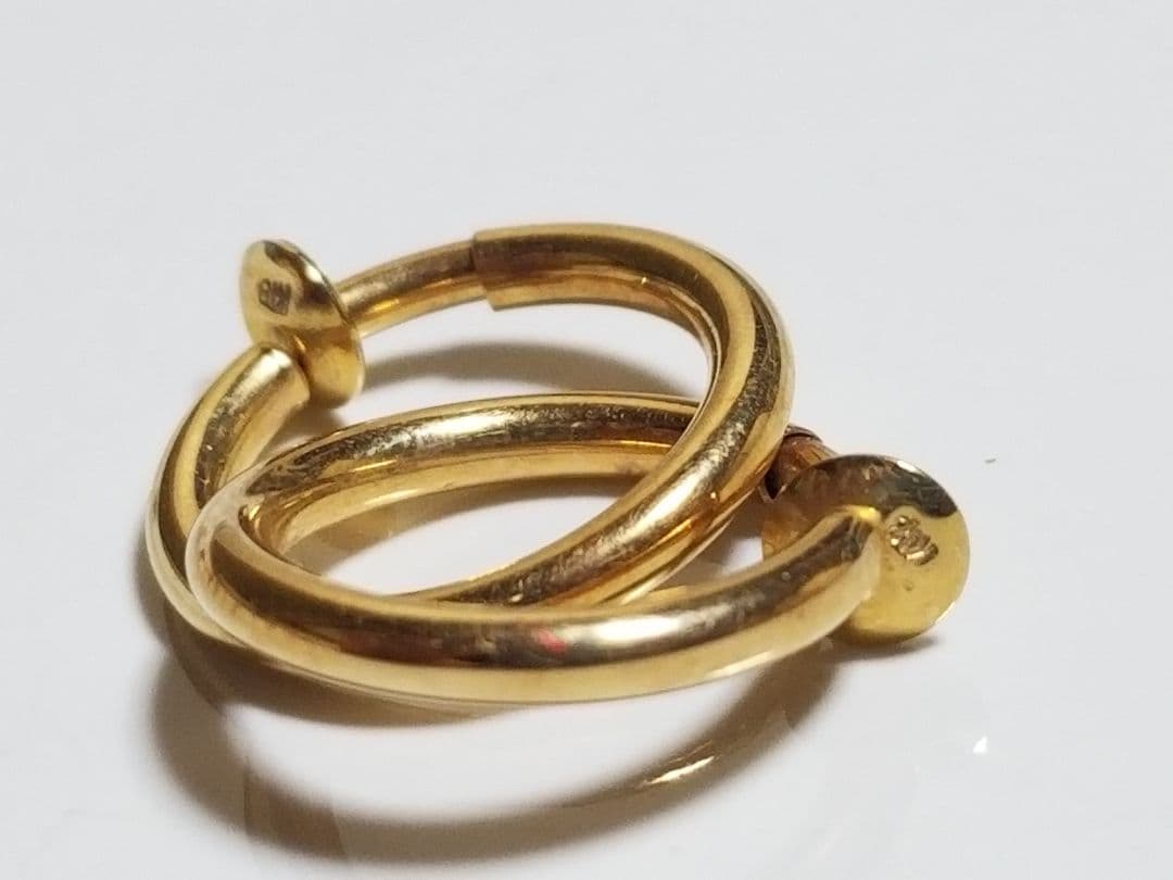 ク*ー様 中古18Kゴールドリングとイヤリングネックレス、4.61グラム