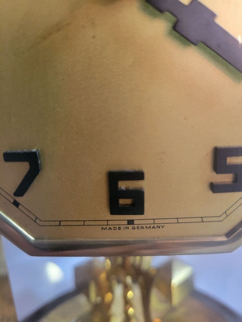 ヴィンテージ時計　ドイツ製 Kern（ケアン）ガラスのドーム　卓上時計　置時計