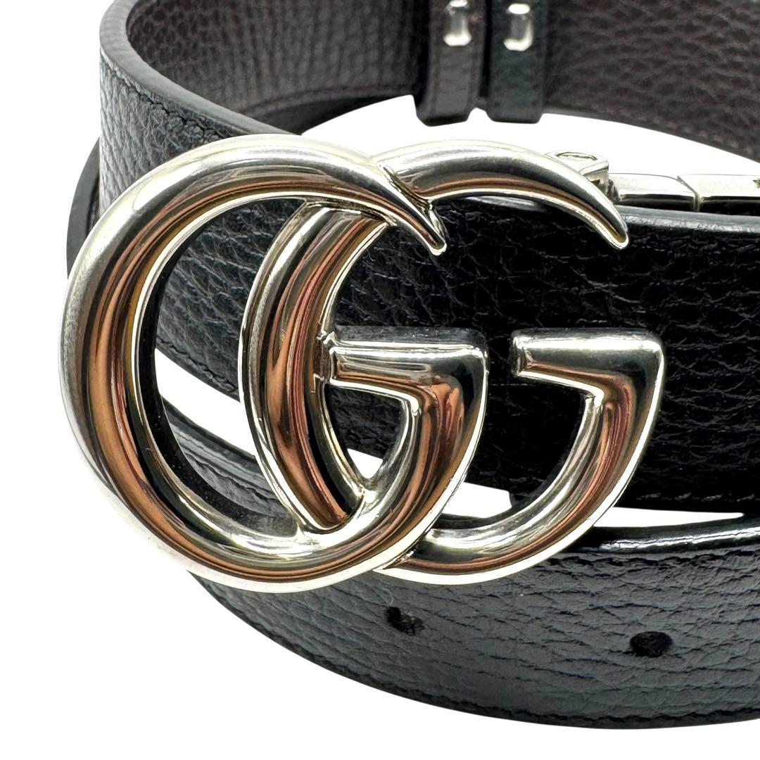 ★S級極美品★GUCCI ベルト インターロッキング シルバー ダブルG