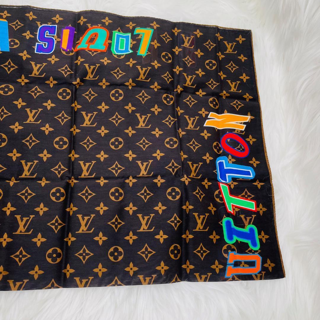 入手困難未使用級✨ルイヴィトン　モノグラム 　ロゴ　スカーフ　巾着　NBAコラボ