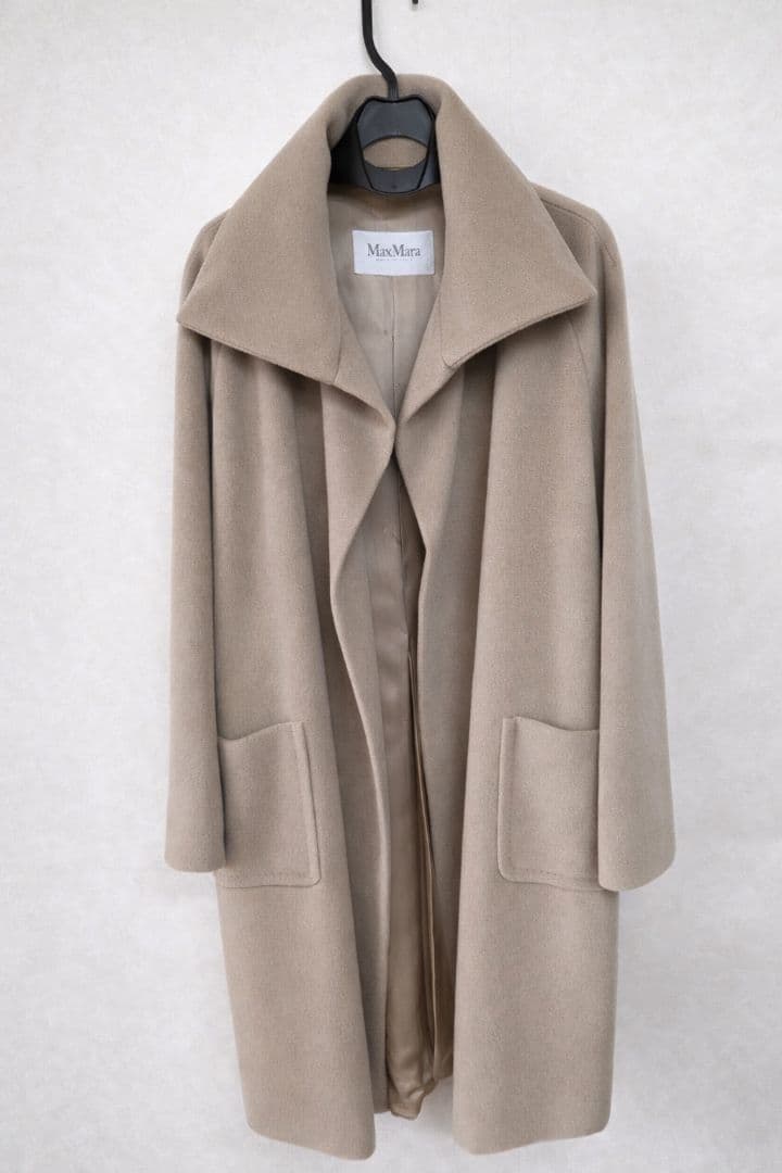 Max Mara カシミヤ混 白タグ　ロングコート　ベージュ イタリア製