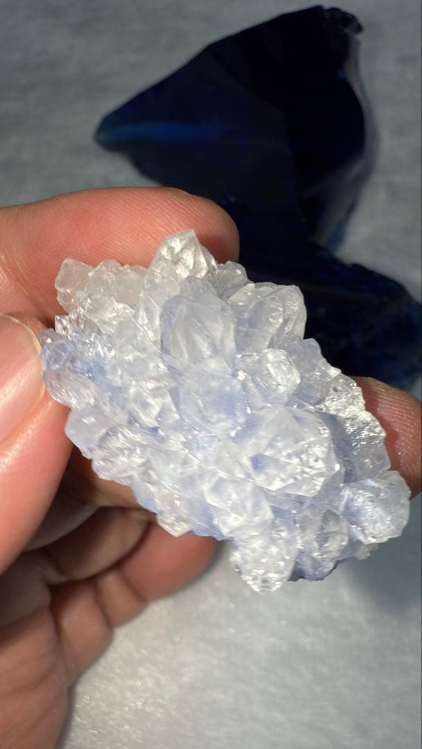 高品質 デュモルチェライトインクォーツ クラスター 原石