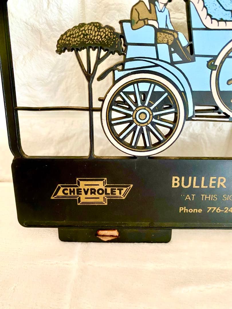 ✴︎1950～70‘S製レア物　シボレー ヴィンテージ広告/クラッシックカー壁掛け