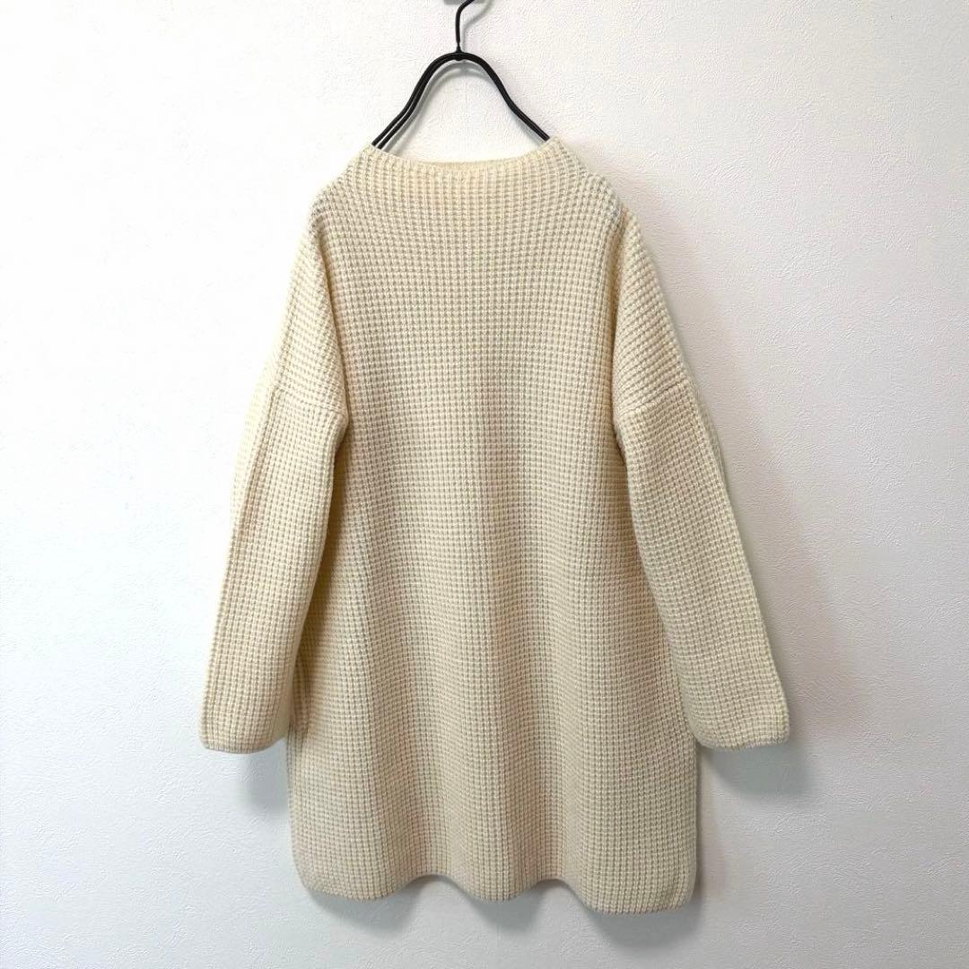 evam eva ウールカシミヤ　畦編み　ハイネックニット　エヴァムエヴァ