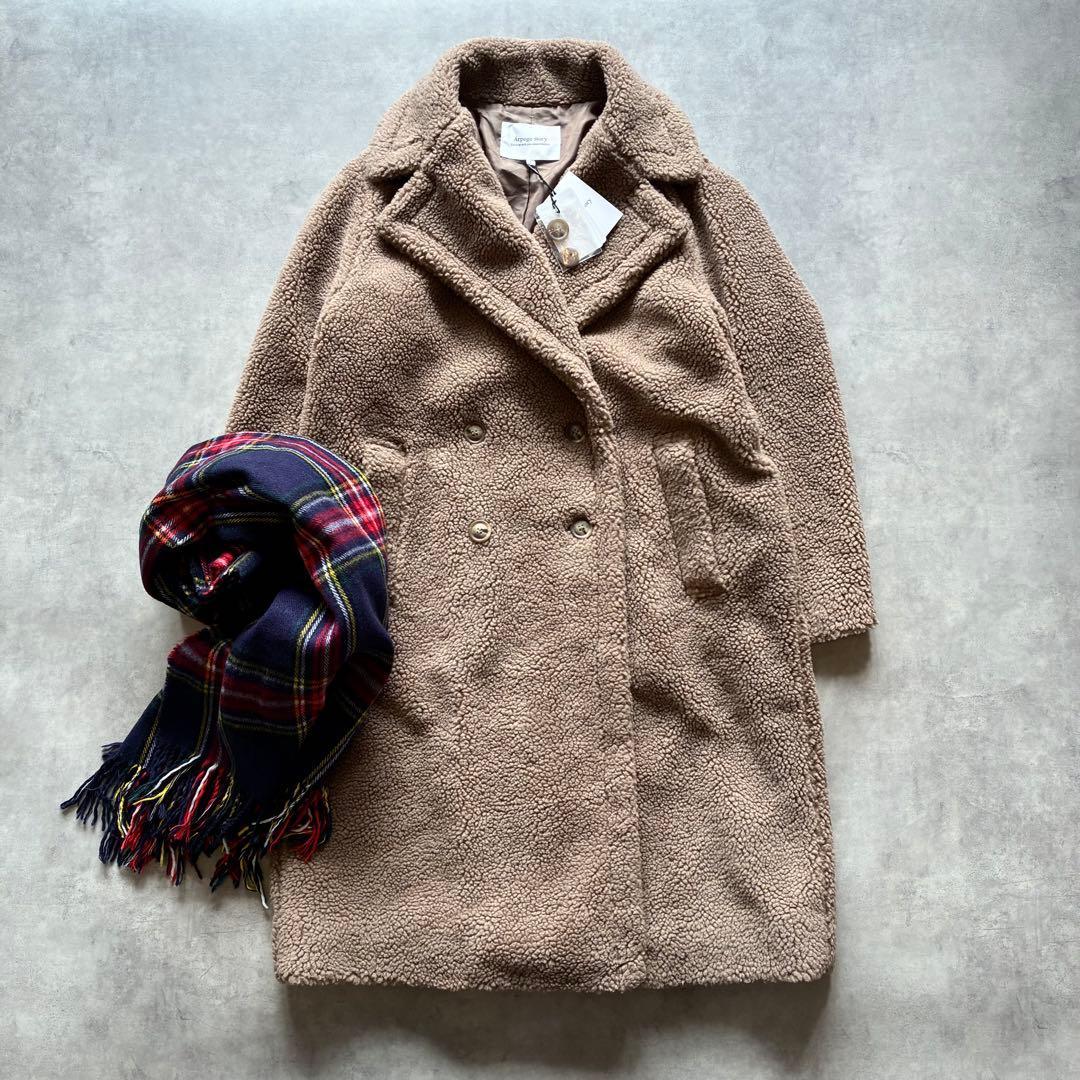 タグ付き 人気 もこもこ アルページュストーリー ボアコート テディベア ロング