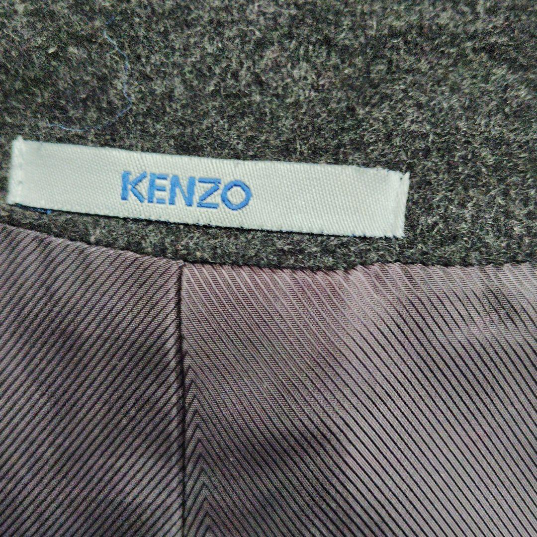 90s KENZO HOMME アンゴラ × ウール　コート　チャコールグレー
