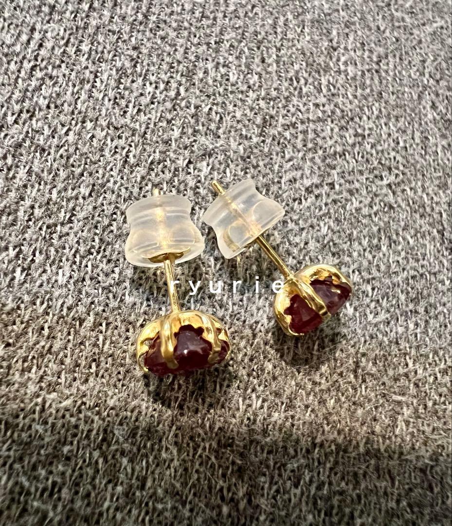 18金レディースピアスルビーセール❣️