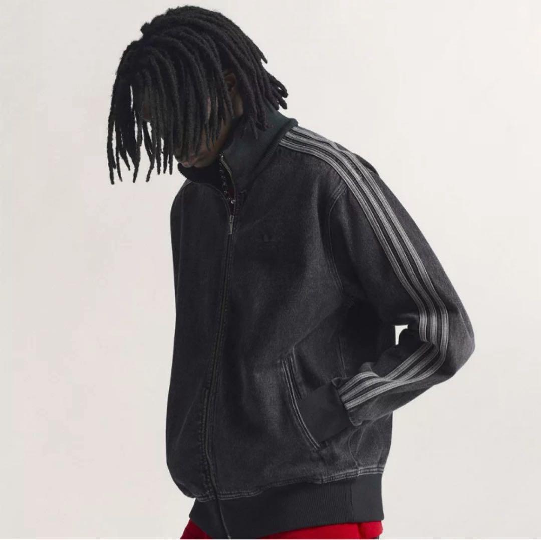 アディダス デニム ファイヤーバード トラックトップ トゥルーブラックデニム M