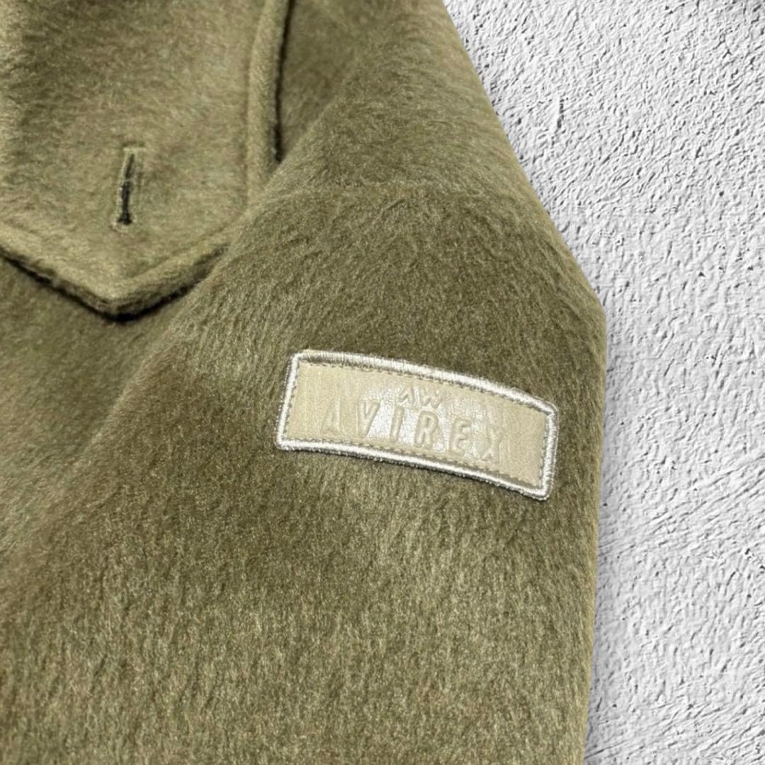 【美品］AVIREX　アヴィレックス　スライバーニット ロングコート　ミリタリー