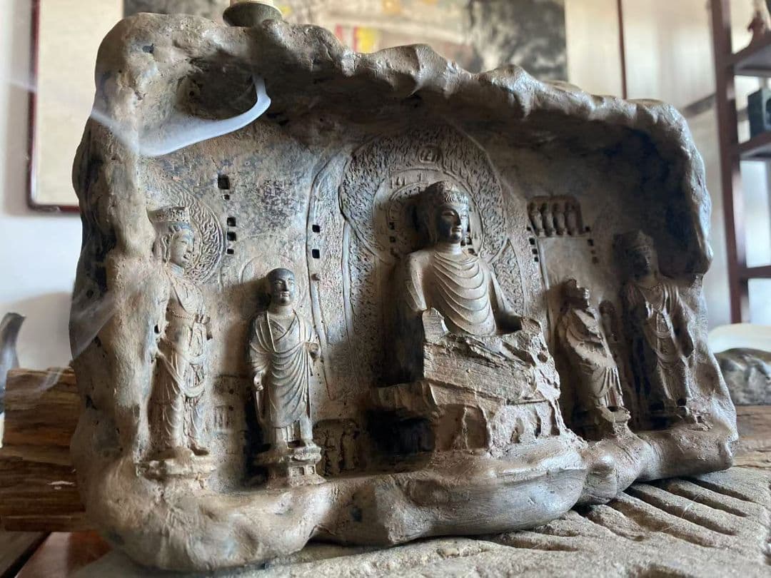 仏教美術 龍門石窟青灯古仏 仏像 禅意 鎮宅 倒流香 装飾品 工芸品 置物