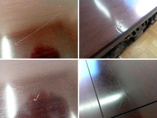 透かし彫り 座卓 張智雲 W1515×D916×H358mm 龍彫刻 机 座敷