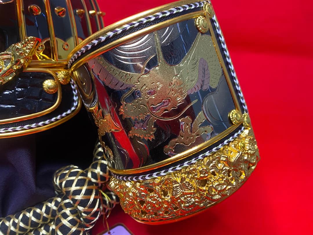 東京久月　五月人形　徳川家康　着用兜飾り　正絹糸　着用できる兜