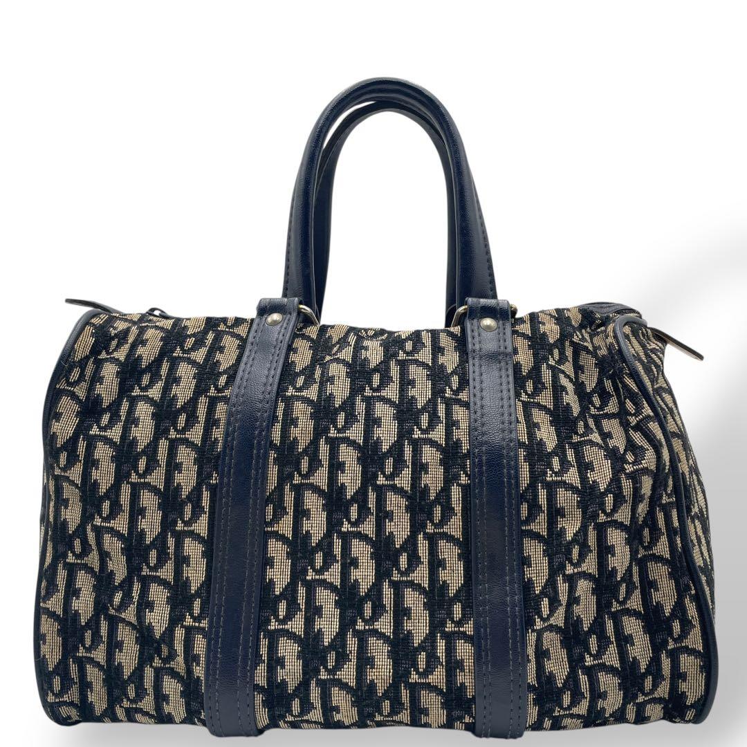 良品 Christian Dior ミニボストンバッグ キャンバス トロッター