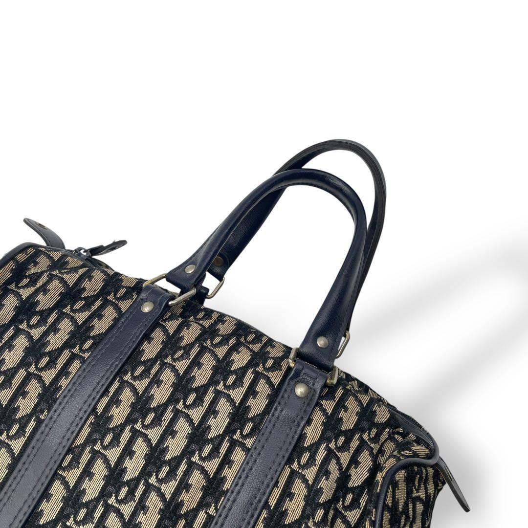 良品 Christian Dior ミニボストンバッグ キャンバス トロッター