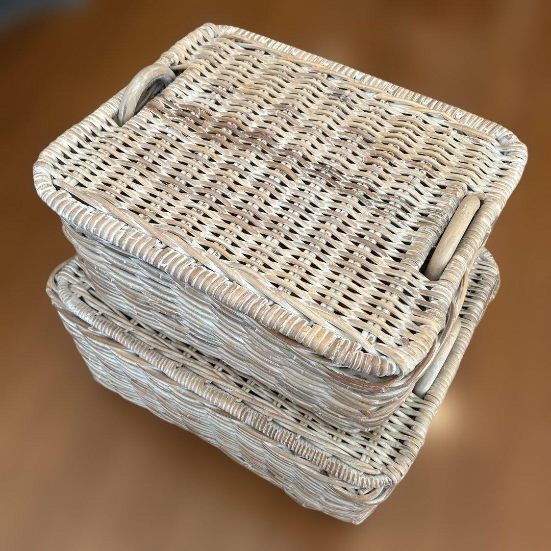 ローラアシュレイ 籠バスケットBOX 2個セット