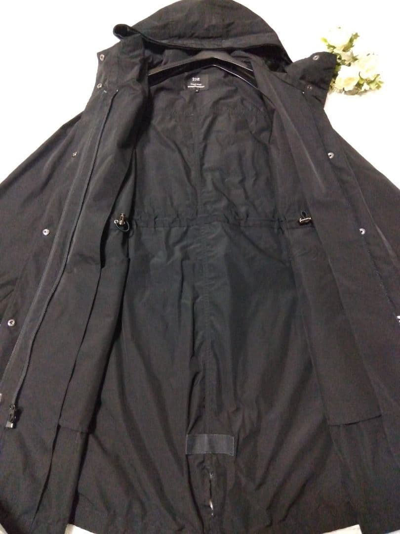 美品 23区 オンワード樫山 ダウンコート 2way ブラック 黒 M 38