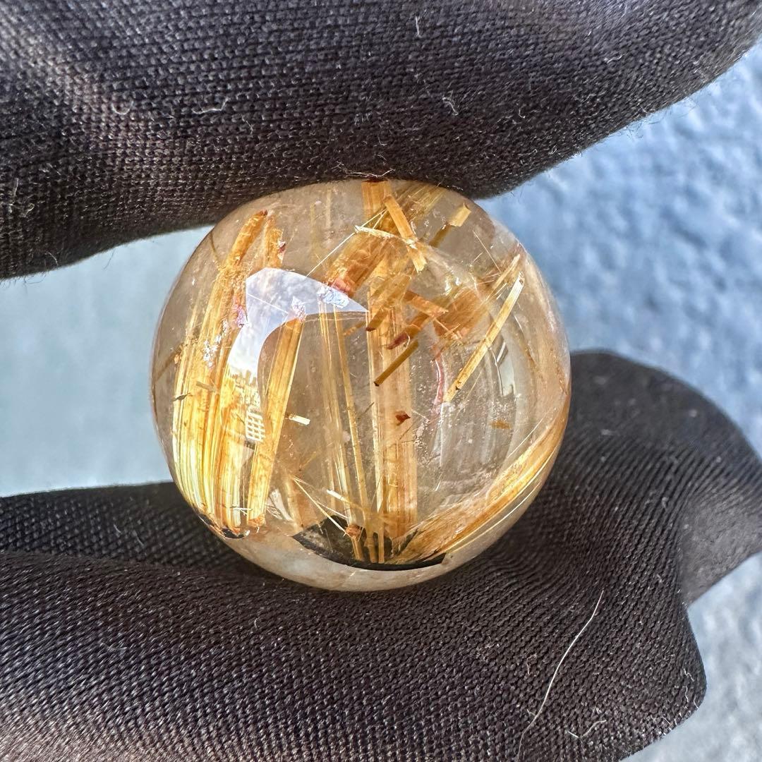 【財運・金運・事業運up❗️】レインボー☆タイチンルチル 丸玉 スフィアA1129