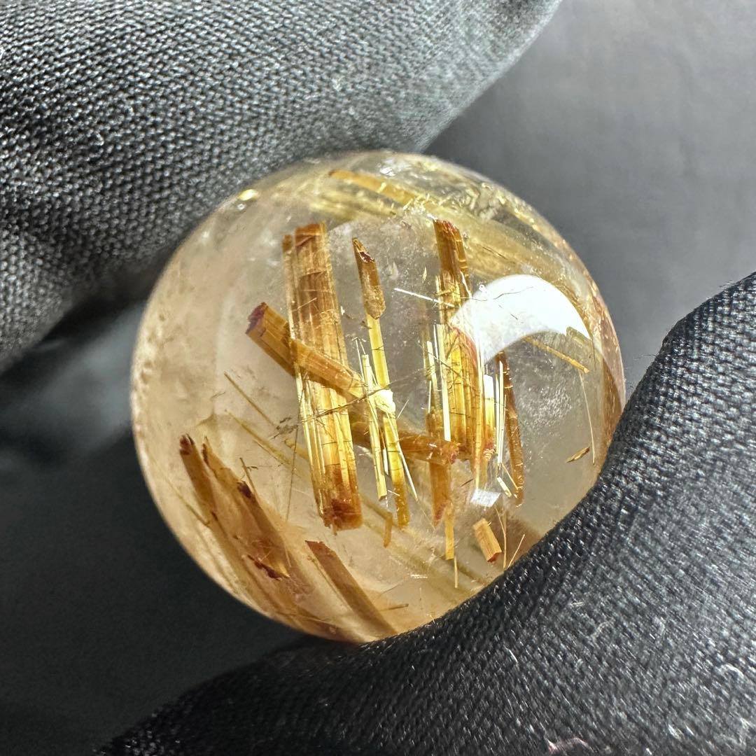 【財運・金運・事業運up❗️】レインボー☆タイチンルチル 丸玉 スフィアA1129