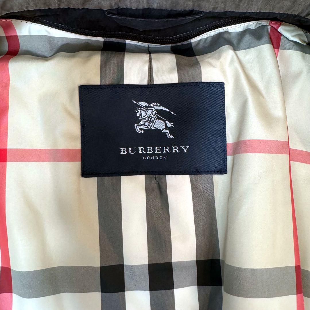 美品✨バーバリー　ステンカラーコート　ノバチェック　ブラック　XLサイズ
