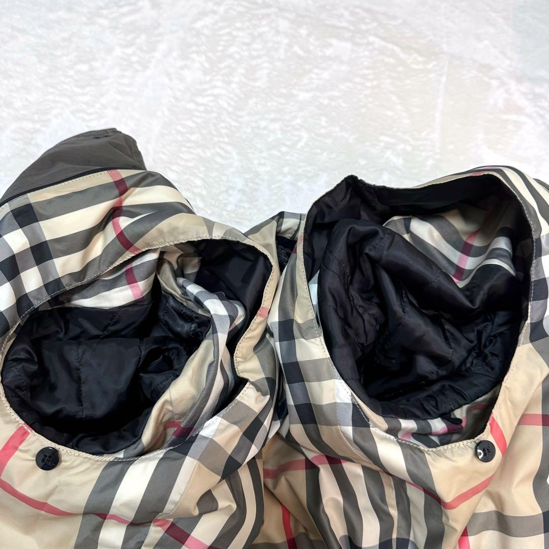 美品✨バーバリー　ステンカラーコート　ノバチェック　ブラック　XLサイズ