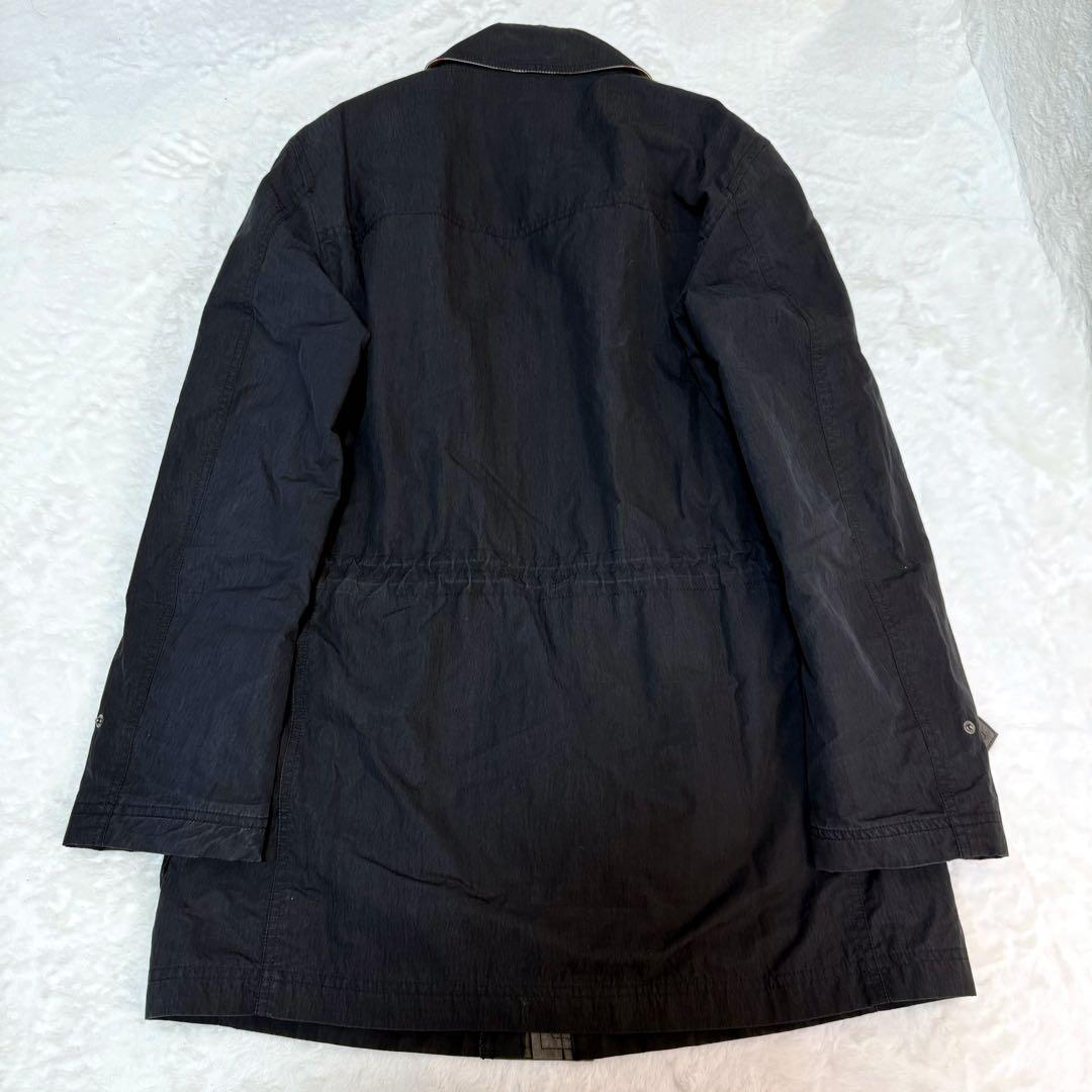 美品✨バーバリー　ステンカラーコート　ノバチェック　ブラック　XLサイズ