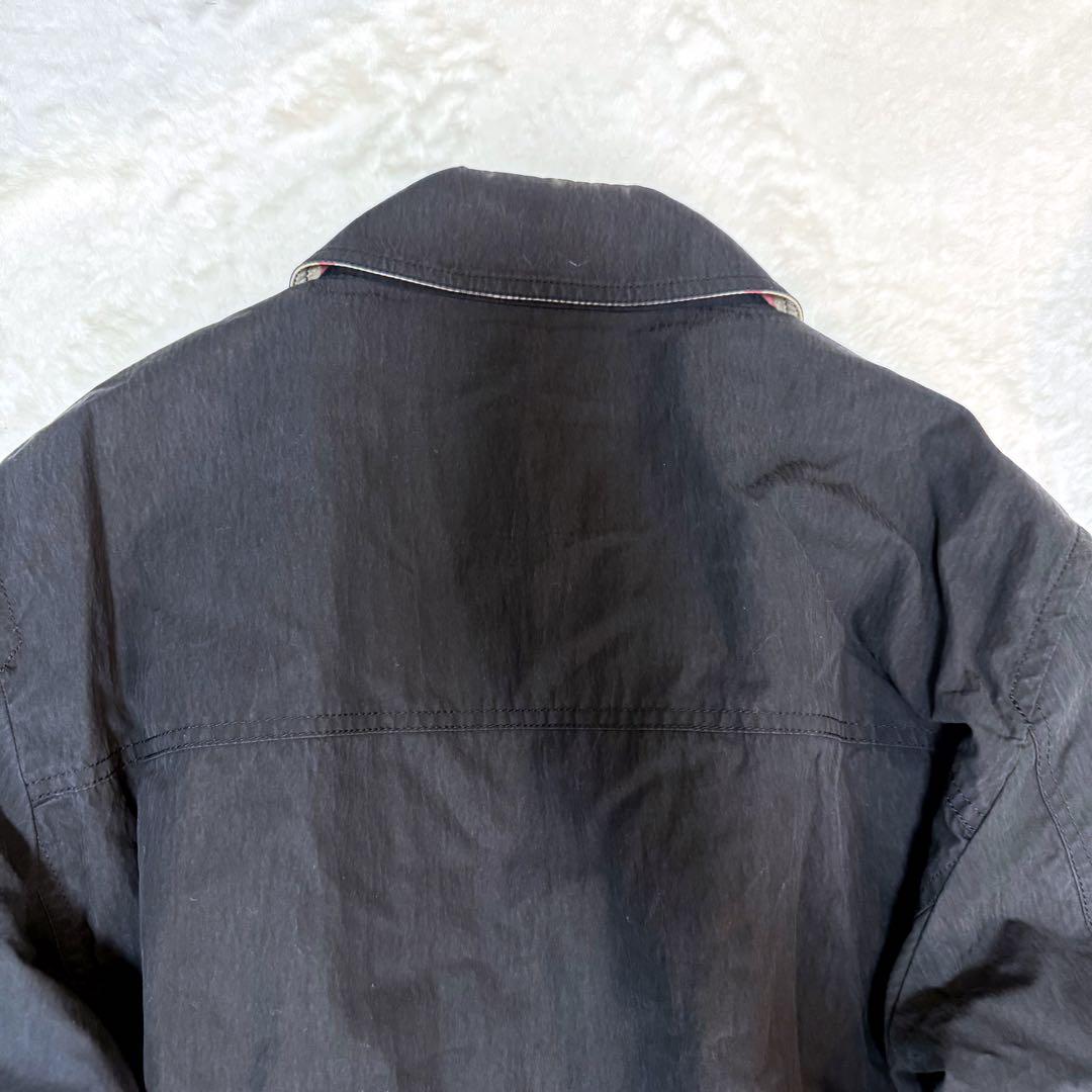 美品✨バーバリー　ステンカラーコート　ノバチェック　ブラック　XLサイズ