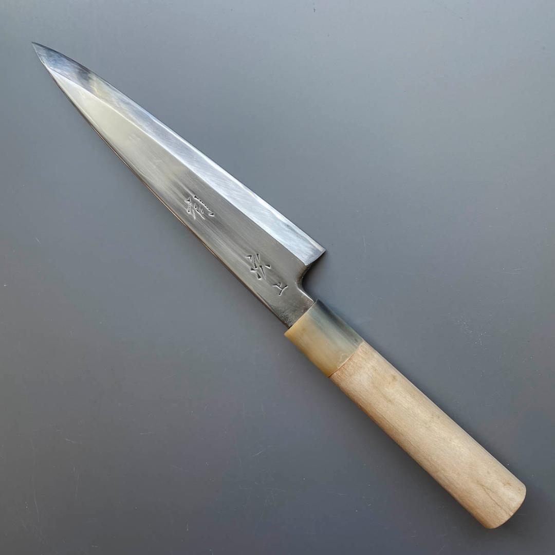 京都 有次 上製 相出刃包丁 6.5寸（19cm）白水牛柄（新品）