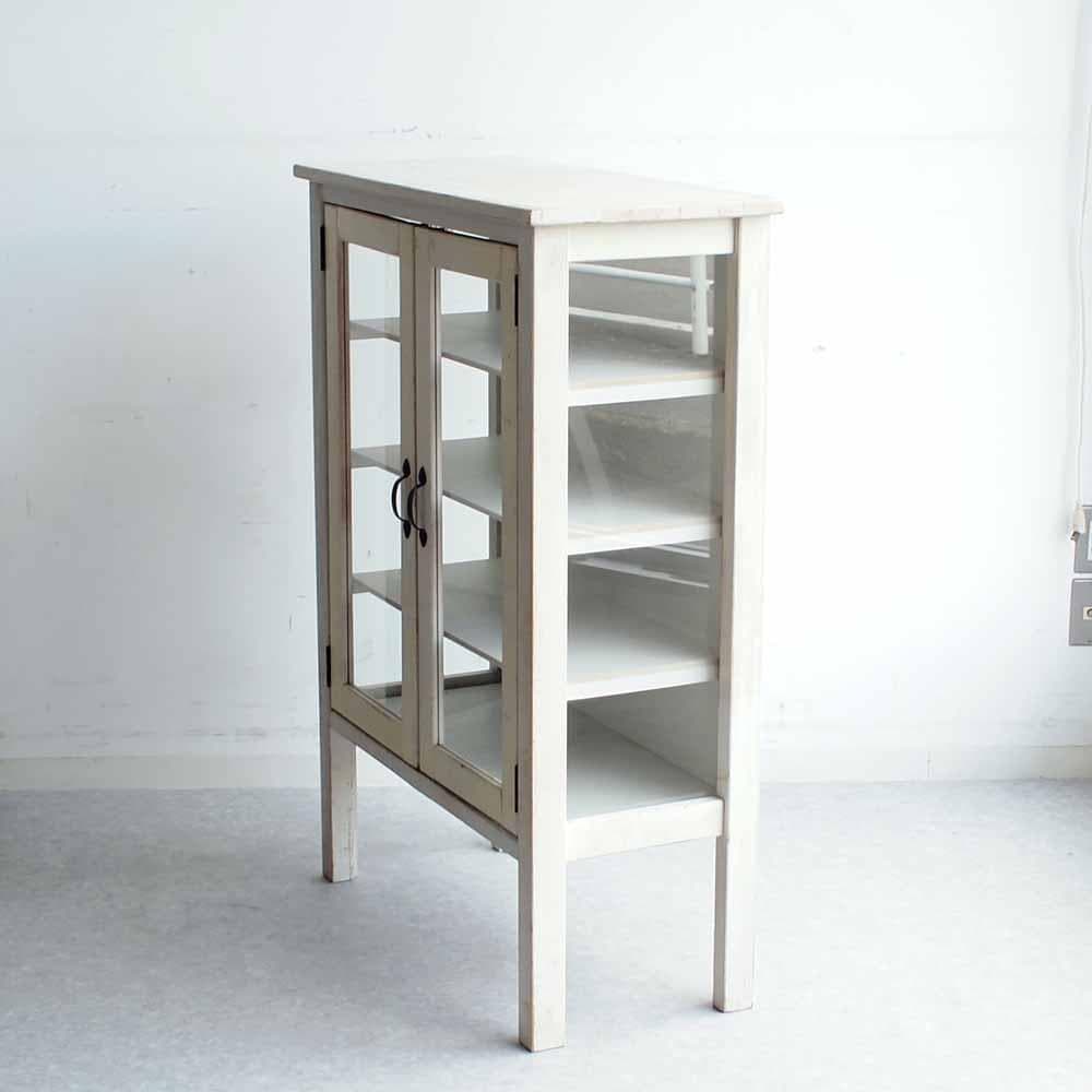 シャビーシック ガラスキャビネット 80cm ZR23327