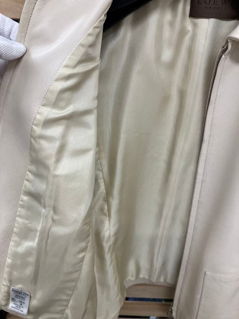 LOEWE アイボリー レザージャケット