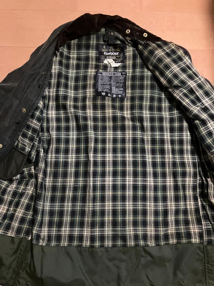 ケ*ン様 Barbour borderボーダー　40 L セージ　グリーン　リプ