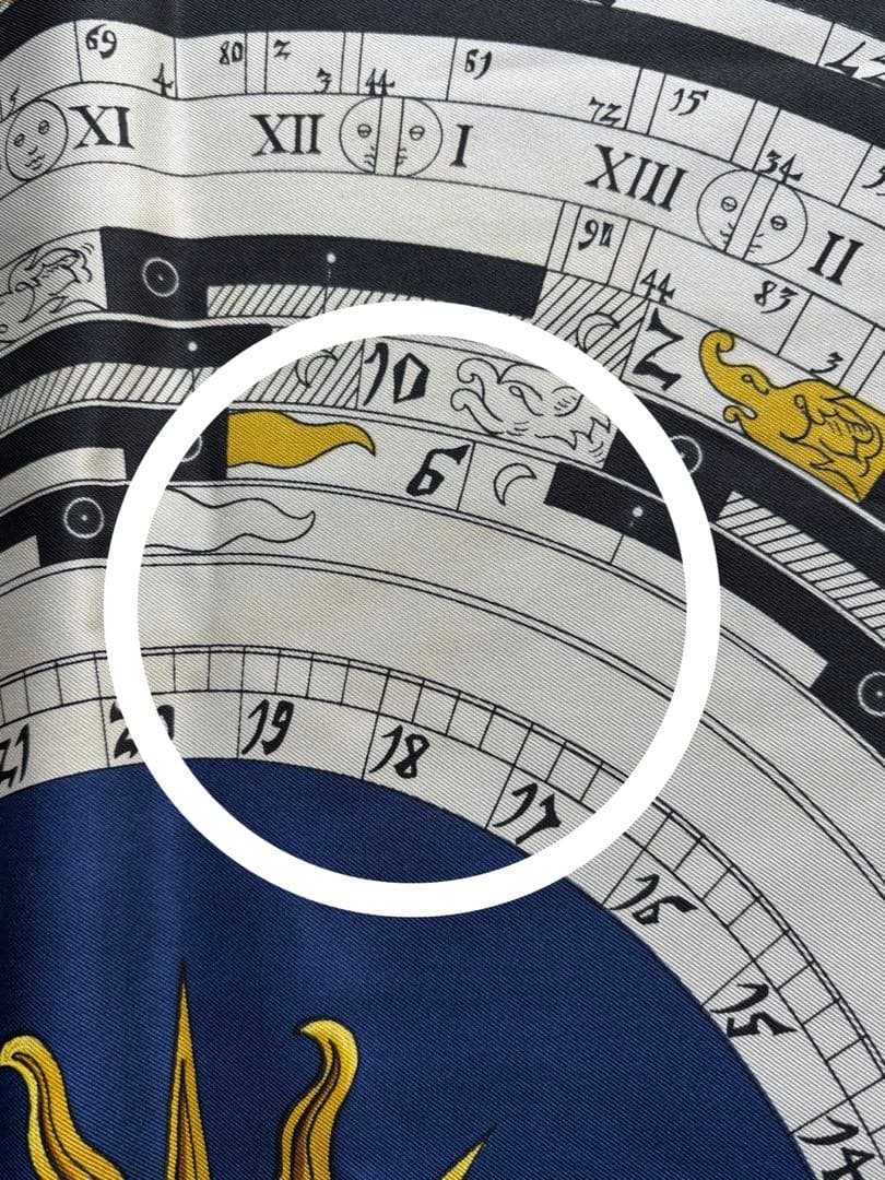 エルメス カレ90 シルク スカーフ ネイビーAstrologie 占星術