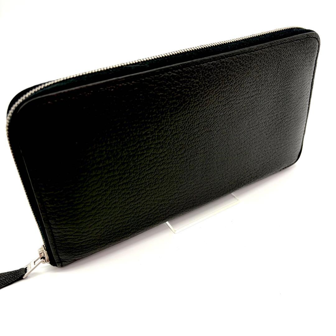 HERMES エルメス アザップロング ブラック シェブルミゾル　オールレザー