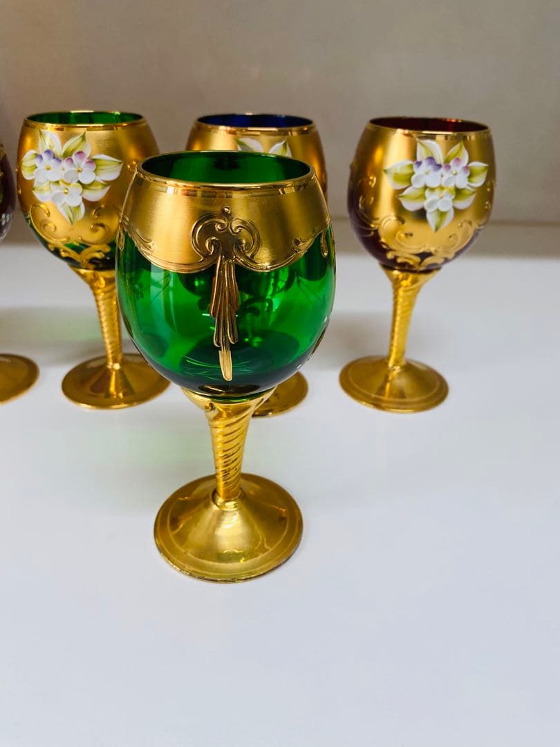 手描き装飾グラス 5個セット