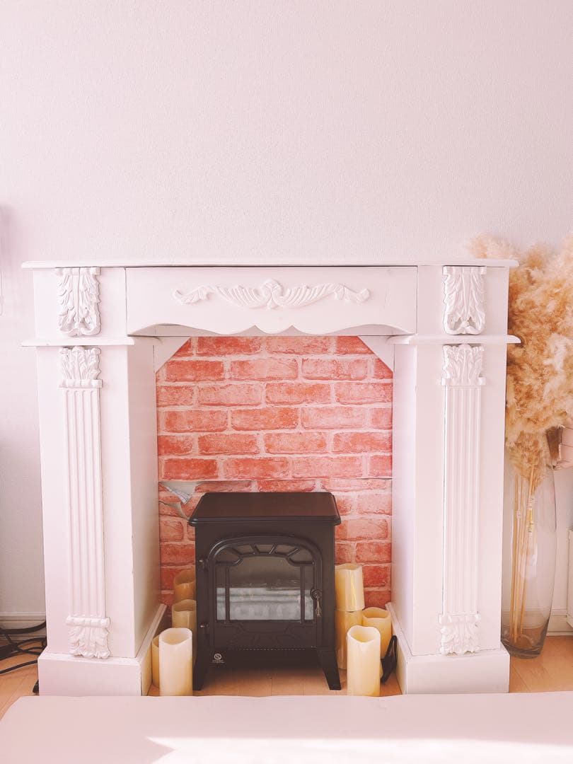 マントルピース　ファイヤープレイス　アンティーク調　ロココ　姫系家具　引き出し