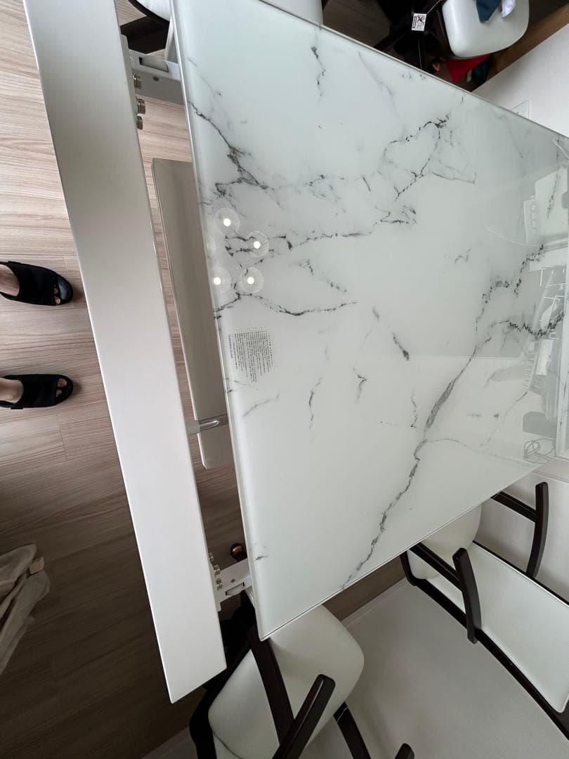 最終価格　ニトリ　伸長式　ダイニングテーブル　160 200 大理石　エスペルト