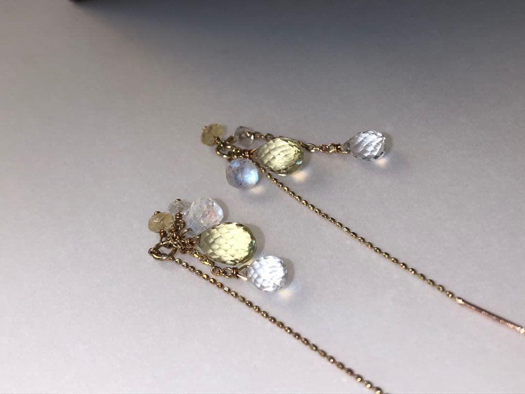 アガットagete k10天然石ピアス　アメリカン ピアス　10金