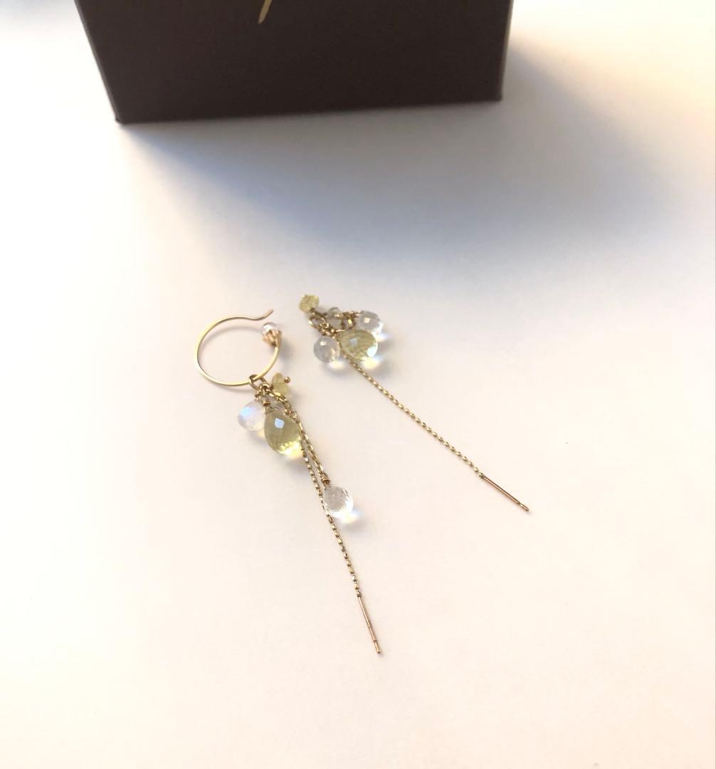 アガットagete k10天然石ピアス　アメリカン ピアス　10金