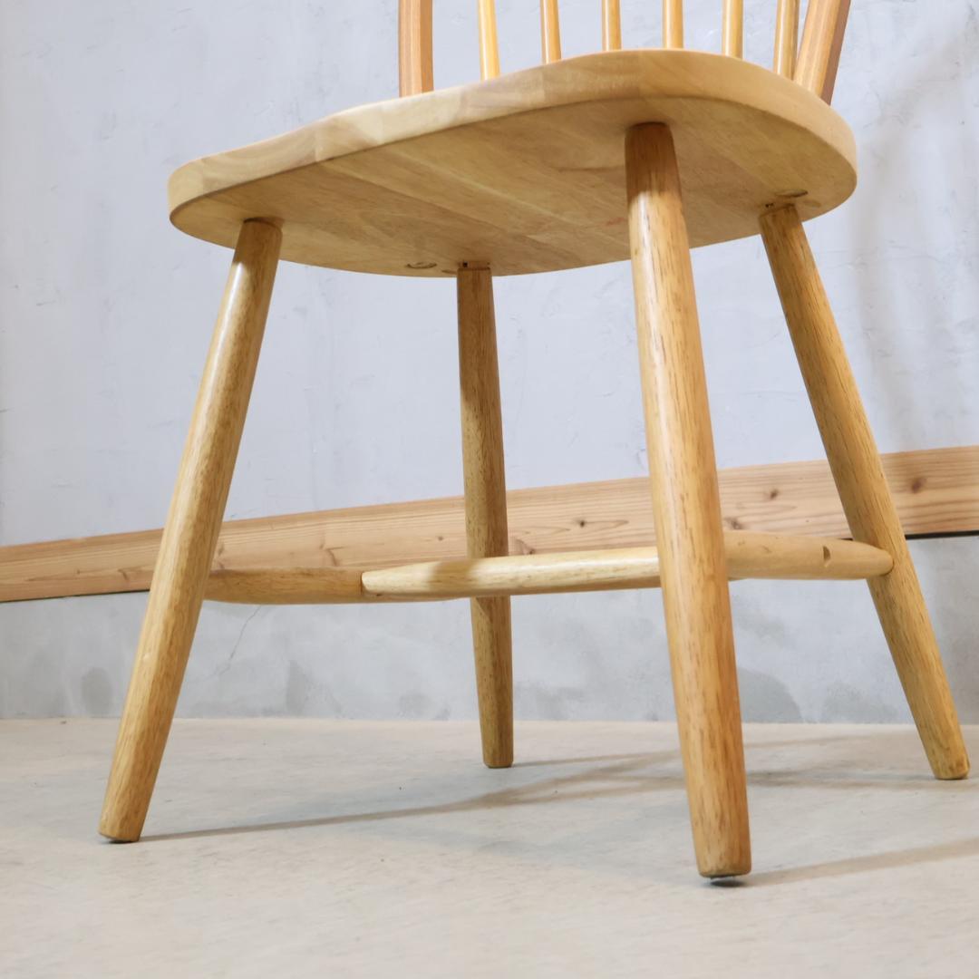 アンティーク調 ダイニングチェア ナチュラル ウィンザーチェア フープバック