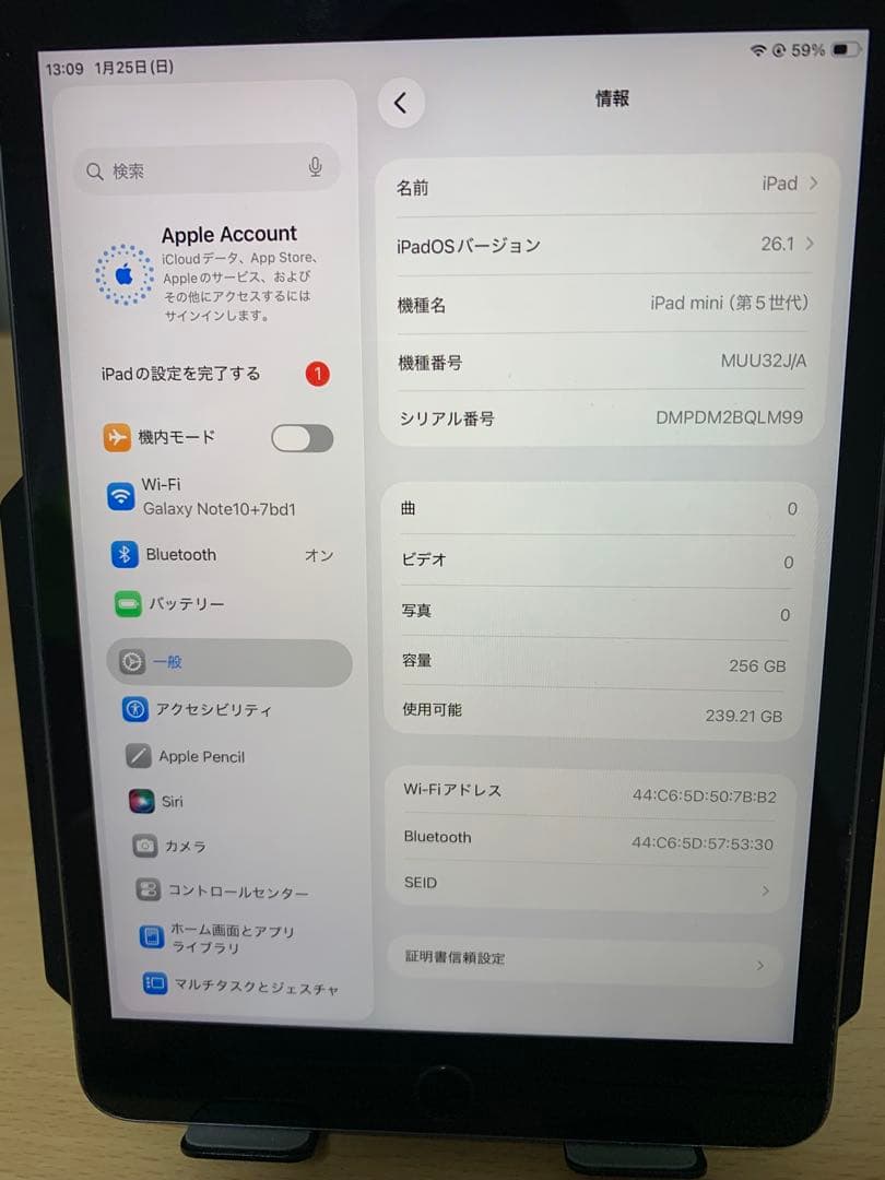 Apple iPad mini 5 wifi スペースグレイ