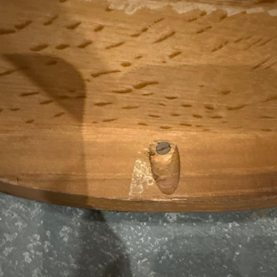 ヴィンテージ　木製サイドテーブル　猫脚　中