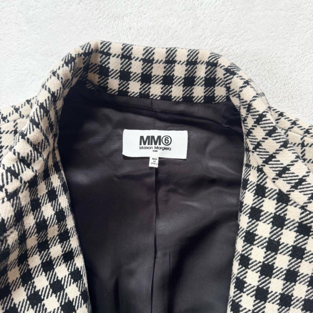 希少　MM6 Margiela チェック　ロングコート　ドッキング　マキシ丈